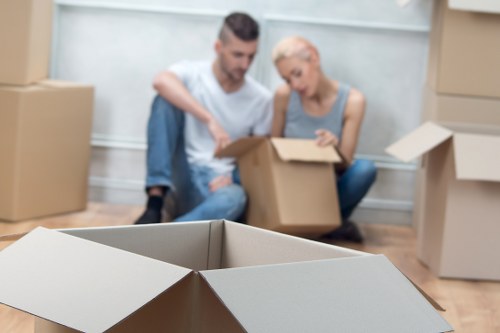 Packing and loading household belongings during an Earls Court move