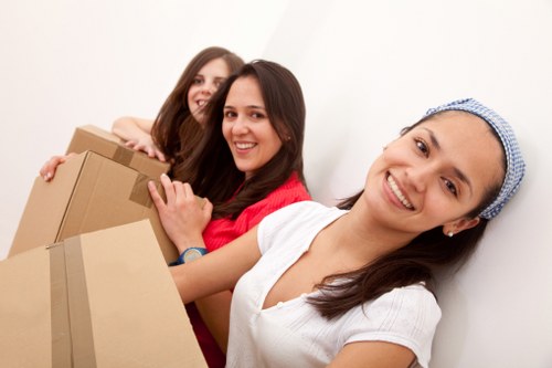 Residential move preparation with packed boxes for Earls Court customers