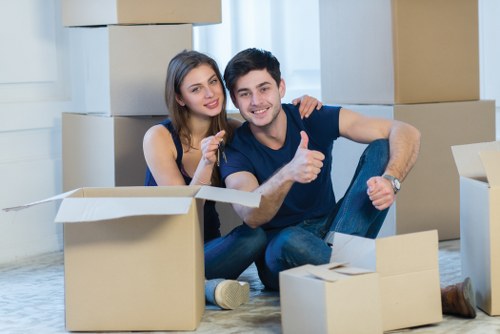 Professional packing setup for an Earls Court property move