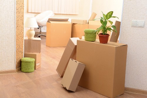 Packing and transporting office furniture during an Earls Court office move