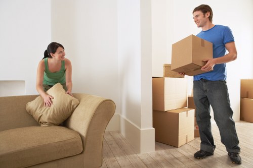 Careful item handling through a narrow hallway